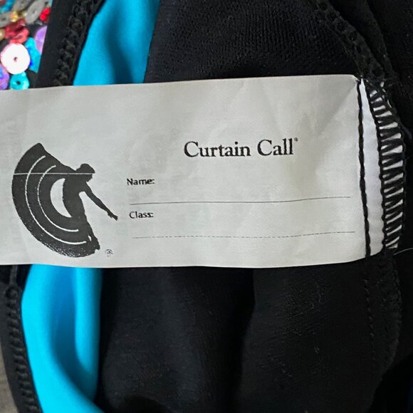 (9) Child Girl Curtain Call Assymetrical Hem Neckline Multi Sequin Tunic XL - Picture 5 of 6